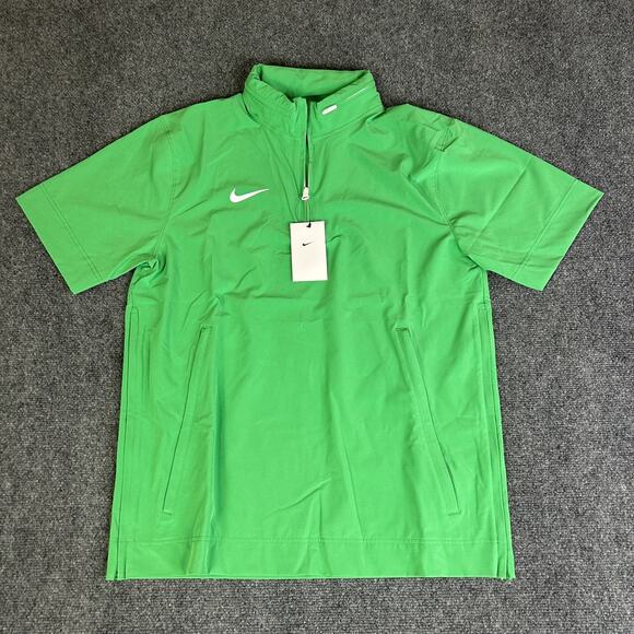 Nike Football Coaches Sideline 1/4 Zip SS Hoodie Jacket Mens M Green NWT - Picture 1 of 7